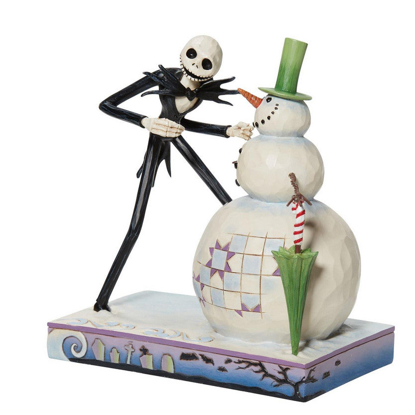 Figurine Mr Jack avec le Bonhomme de Neige – L'Étrange Noël de Mr Jack par Disney Traditions