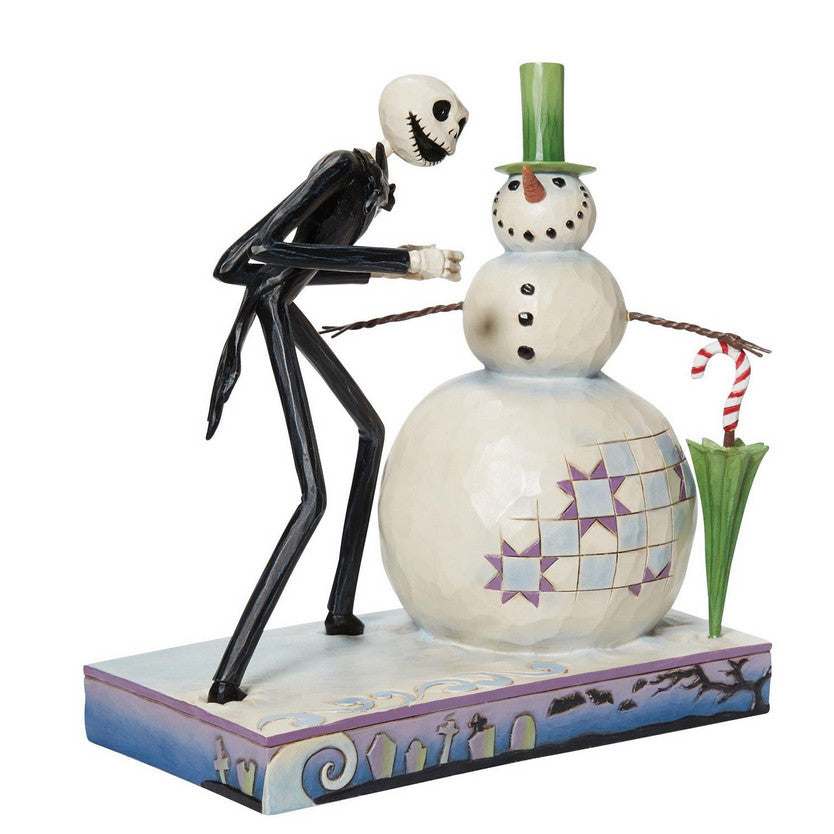 Figurine Mr Jack avec le Bonhomme de Neige – L'Étrange Noël de Mr Jack par Disney Traditions
