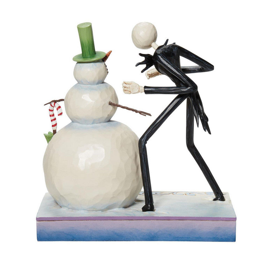 Figurine Mr Jack avec le Bonhomme de Neige – L'Étrange Noël de Mr Jack par Disney Traditions