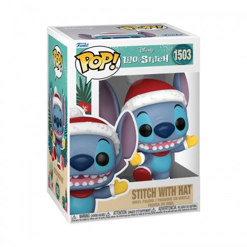 Disney – Figurine POP! Holiday Stitch avec bonnet – 9 cm