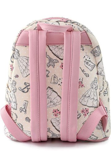 Mini Sac à Dos Disney La Belle et la Bête Belle Crème AOP – Édition Princesses par Loungefly
