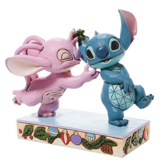 Figurine Angel et Stitch sous le Gui - Disney Traditions