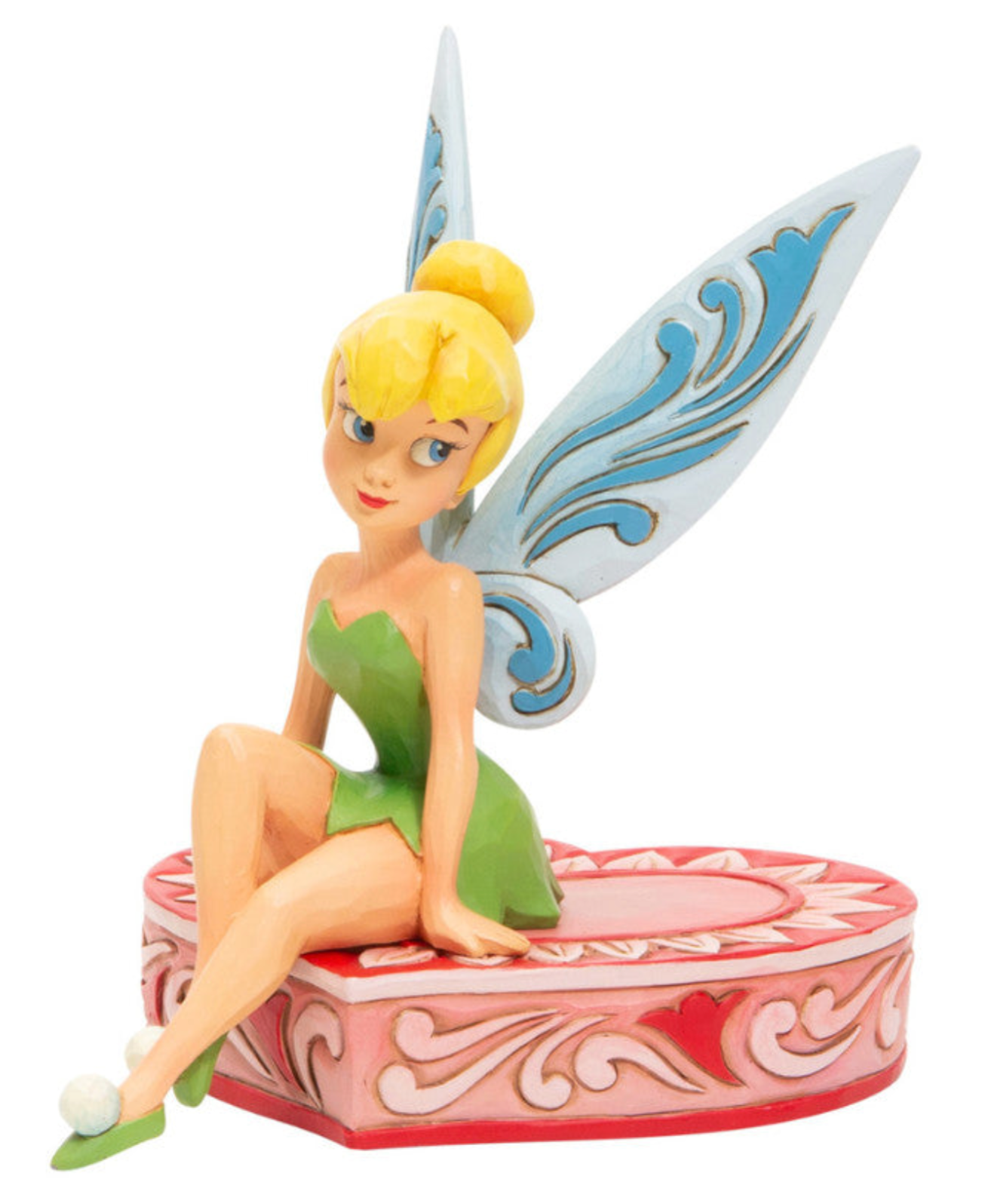 Figurine Fée Clochette assise sur un Cœur - Disney Traditions