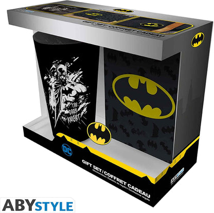 ABYSTYLE – DC Comics – Coffret Cadeau Batman : Verre XXL + Pin's + Carnet