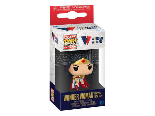 DC Comics Poche Pop! Porte-clés Vinyle 4 Cm Wonder Woman 80e Anniversaire Funko