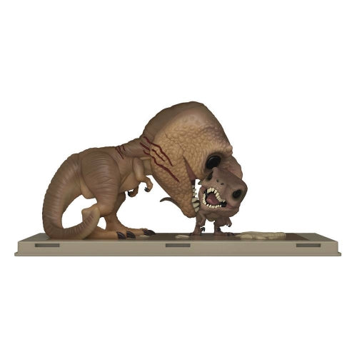 Jurassic Park - Movie Poster et figurine POP! Tyrannosaurus Rex & Velociraptor 9 cm