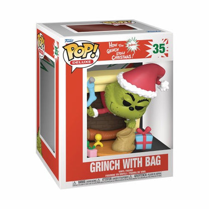 Le Grinch - Figurine POP! Deluxe Grinch avec son sac 9 cm