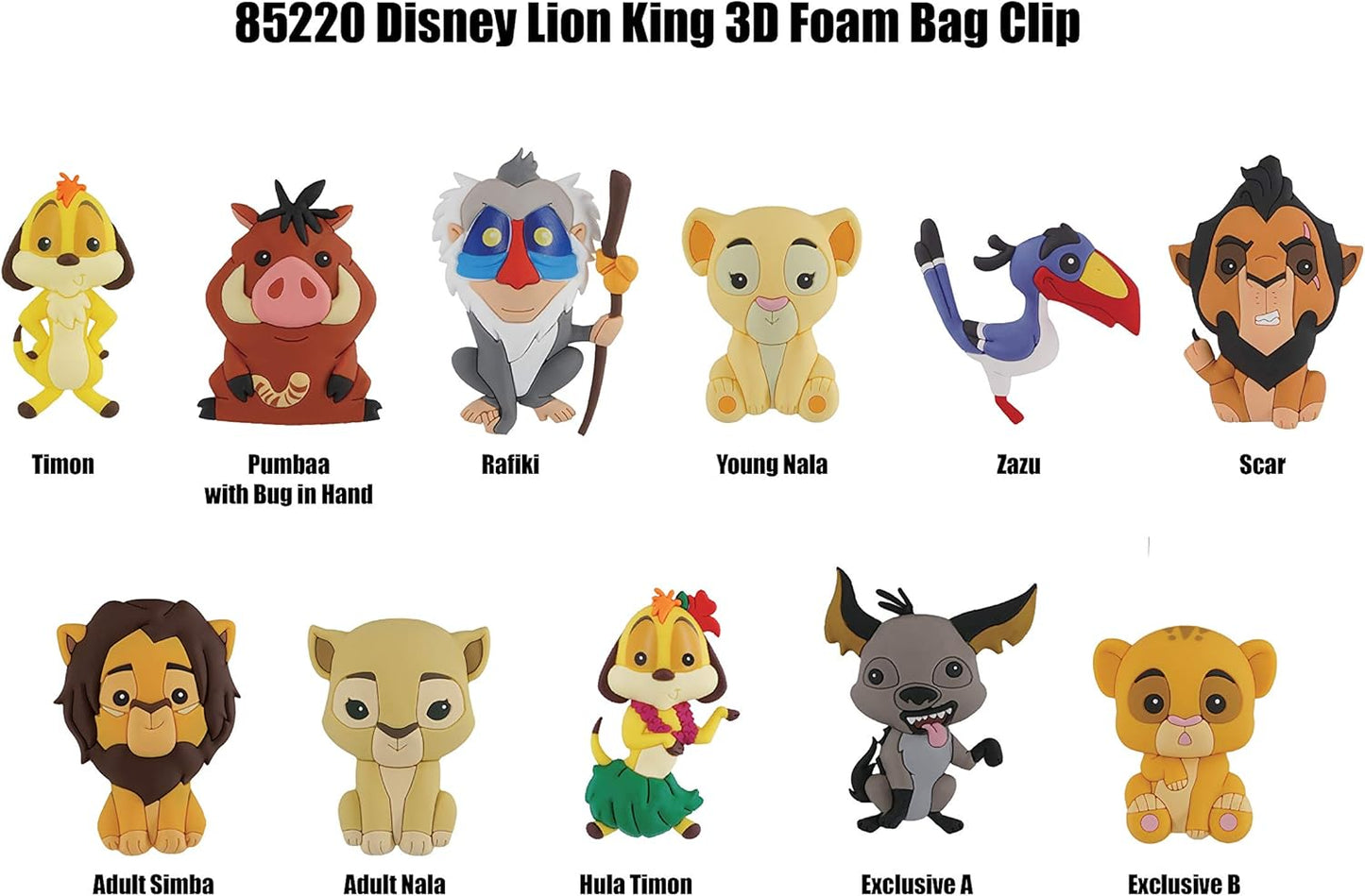 Disney Le Roi Lion – Figural Bag Clip Série 23 – Porte-clés 3D à collectionner